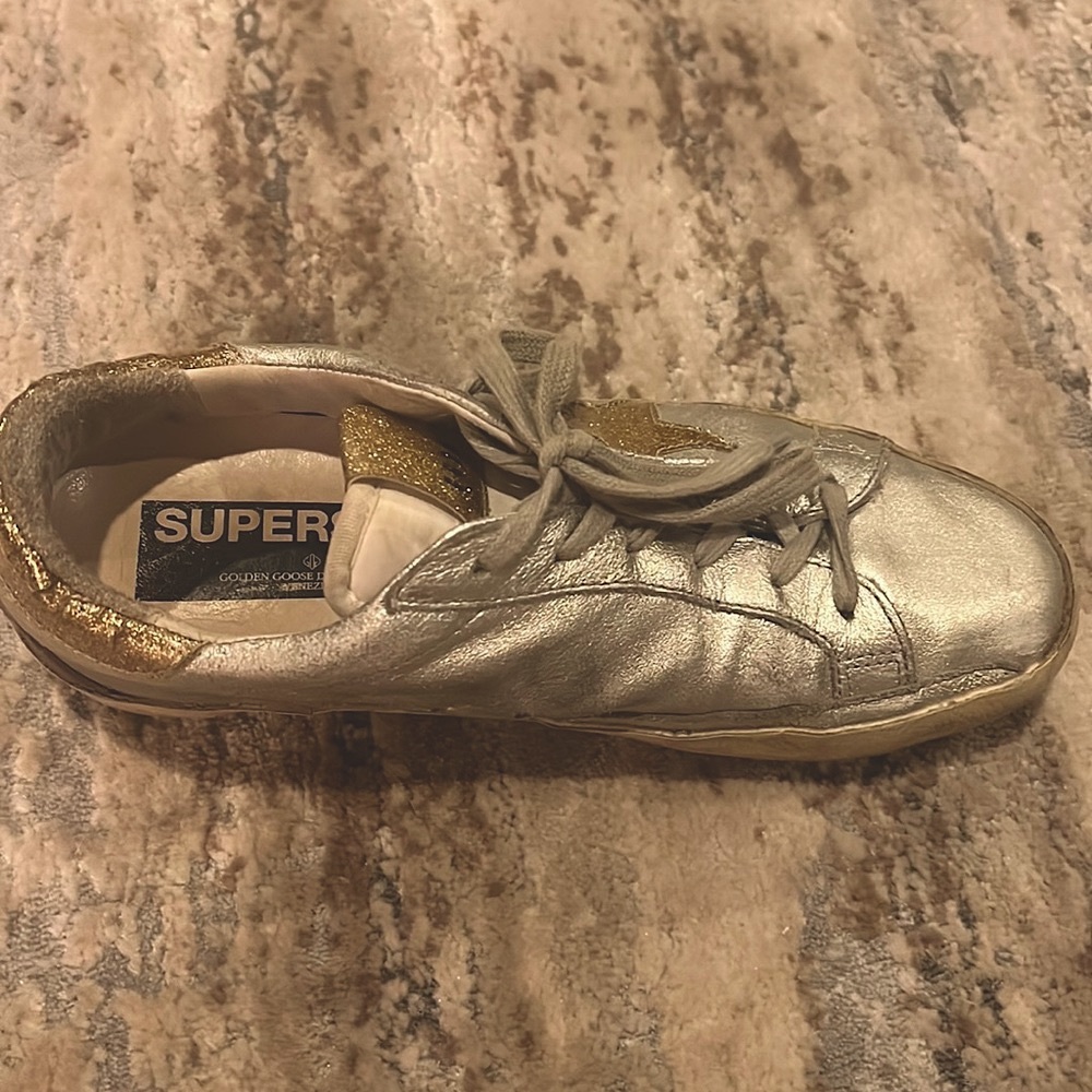 Awesome metallic Gold Golden Goose. hardly worn A steal for a golden goose Girl.